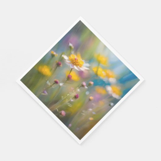 Wirbellose Wildblumen im Wind Serviette (Ecke)