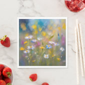 Wirbellose Wildblumen im Wind Serviette (Beispiel)