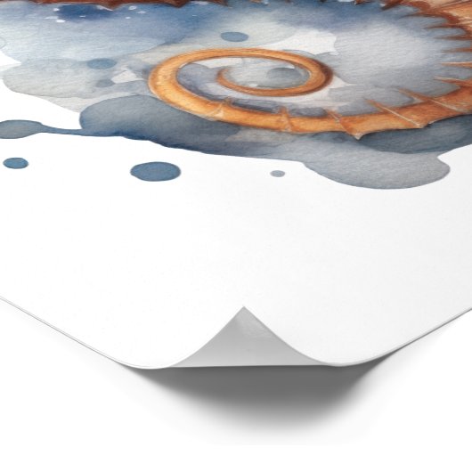 wirbelloses Seepferd Poster (Ecke)