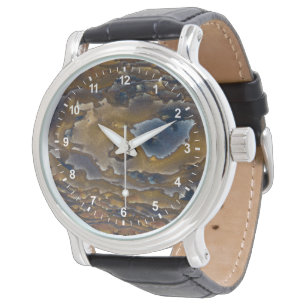 Wirbelmuster auf Jasper-Platte Armbanduhr