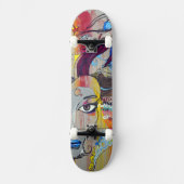 Wirbelnde abstrakte Gesichtsform Skateboard (Vorderseite)