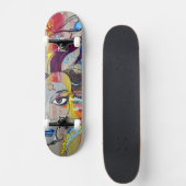 Wirbelnde abstrakte Gesichtsform Skateboard (Vorne)