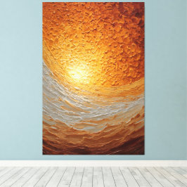 Wirbelnde Amber- und Creme-Textur-Abstraktwand Leinwanddruck