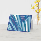 Wirbelnde blaue abstrakte Geburtstags-Karte Karte (Gelbe Blume)