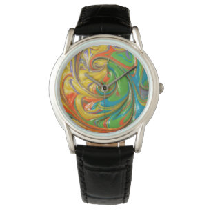 wirbelnde Farbe Armbanduhr
