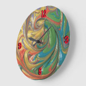 wirbelnde Farbe Große Wanduhr (Winkel)
