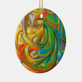 wirbelnde Farbe Keramik Ornament (Rechts)