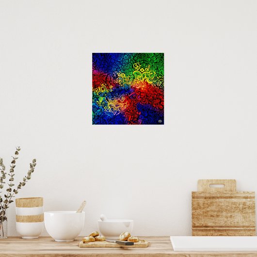 wirbelnde Farben Poster (Küche)