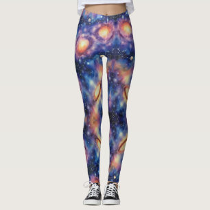 wirbelnde Galaxie Nahtloses Muster Leggings