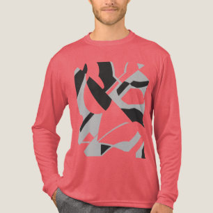 Wirbelnde graue schwarze kühne diagonale Kunstgest Tri-Blend Shirt