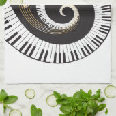 Wirbelnde Klavier-Schlüssel Handtuch (Gefaltet)