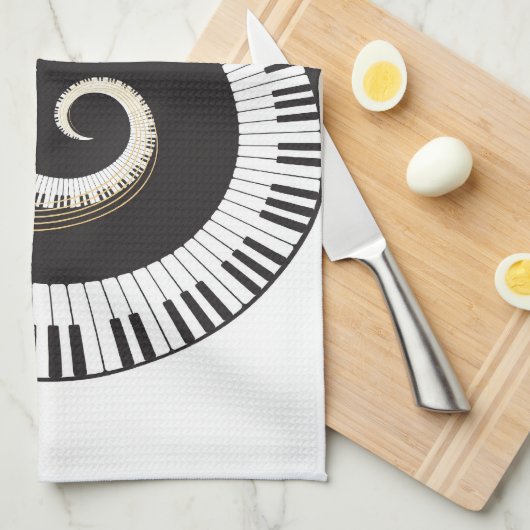 Wirbelnde Klavier-Schlüssel Handtuch (Viertel Falte)