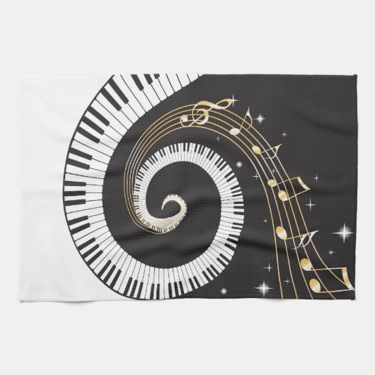 Wirbelnde Klavier-Schlüssel Handtuch (Horizontal)