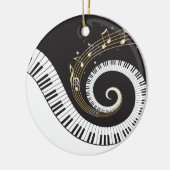 Wirbelnde Klavier-Schlüssel Keramikornament (Links)