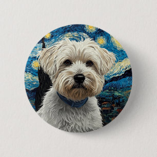 Wirbelnde Nacht-Himmel-Malerei–Inspirierte Maltese Button