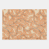 Wirbelnde orangefarbene Blätter auf beigem Hinterg (Vorderseite)