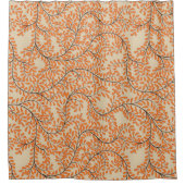 Wirbelnde orangefarbene Blätter auf beigem Hinterg Duschvorhang (Vorderseite)