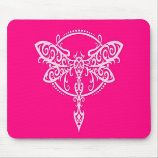 Wirbelnde rosa Libelle Mousepad