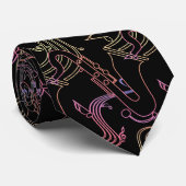 Wirbelnde Saxophone-psychedelische Jazz-Krawatte Krawatte (Gerollt)