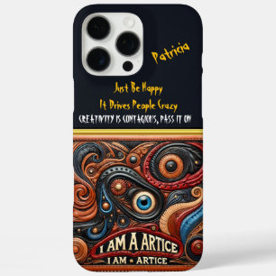 Wirbelnde Texturen und Augenmotiv-Kunst iPhone 16 Pro Max Hülle