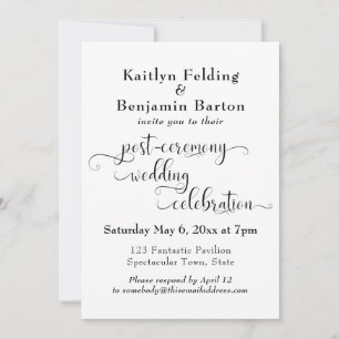 Wirbelnde Typografie Hochzeitsempfang danach Einladung