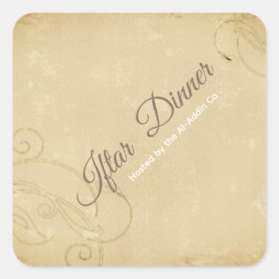 wirbelnde vintage Blumenmuster -Iftar  Quadratischer Aufkleber