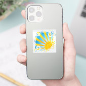 Wirbelnde Wolken über Sonnenausbruch Aufkleber (Telefon)