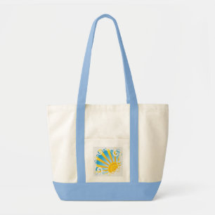 Wirbelnde Wolken über Sonnenausbruch Tragetasche
