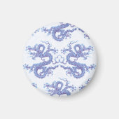 Wirbelnder Drache in Blau und Violett Magnet (Vorne)