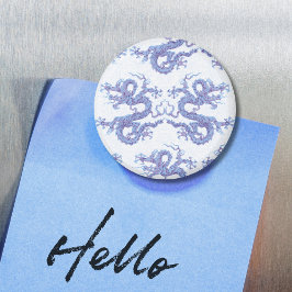 Wirbelnder Drache in Blau und Violett Magnet