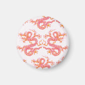 Wirbelnder Drache in Rosa und Orange Magnet (Vorne)