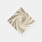 Wirbelnder Elfenbein-Satin-Stoff abstrakt Serviette (Ecke)