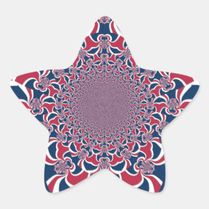 Wirbelnder Kaleidoskop-Kunstprint Stern-Aufkleber