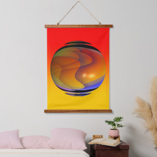 Wirbelnder Orb Wandteppich Mit Holzrahmen