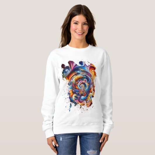 wirbelnder Vortex von Farben Sweatshirt (Vorne ganz)