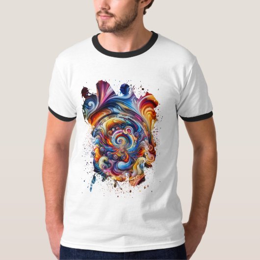wirbelnder Vortex von Farben T-Shirt (Vorderseite)