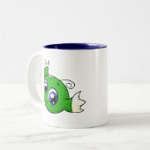 Wirbelndes grünes kiko zweifarbige tasse (Vorderseite Links)