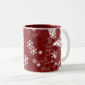 Wirbelndes Schnee-Rot Zweifarbige Tasse (VorderseiteRechts)