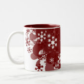 Wirbelndes Schnee-Rot Zweifarbige Tasse (Links)