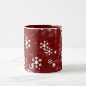 Wirbelndes Schnee-Rot Zweifarbige Tasse (Mittel)