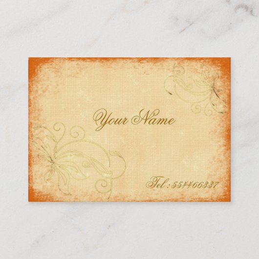 wirbelndes Vintages Blumen Visitenkarte (Vorderseite)