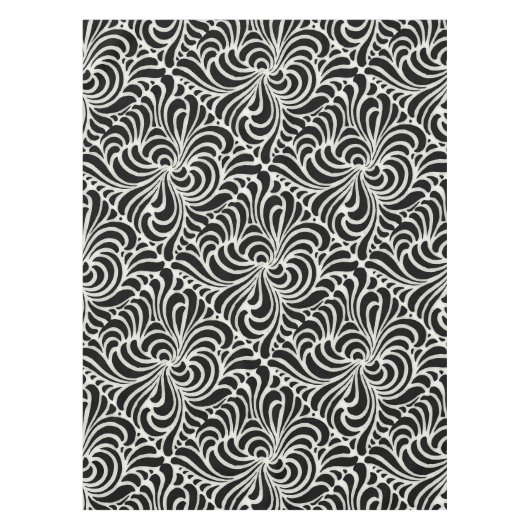 Wirbelndes Vintages japanisches abstraktes in Tischdecke (Vorderseite)