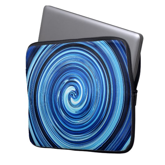 Wirbelndes wirbelndes gewundenes abstraktes Muster Laptopschutzhülle (Vorderseite Links)