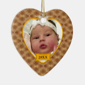 Wirbels-Foto des Babys erstes Weihnachtsgold Keramik Ornament (Rechts)