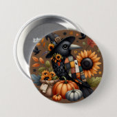 Wirbelsäule mit Pumpkins und Sonnenblumen Button (Vorne & Hinten)