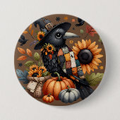 Wirbelsäule mit Pumpkins und Sonnenblumen Button (Vorderseite)