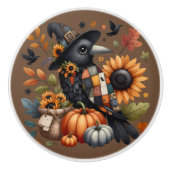 Wirbelsäule mit Pumpkins und Sonnenblumen Keramikknauf (Vorderseite)