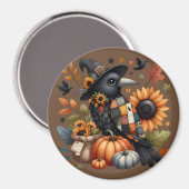 Wirbelsäule mit Pumpkins und Sonnenblumen Magnet (Vorderseite/Rückseite)
