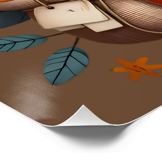 Wirbelsäule mit Pumpkins und Sonnenblumen Poster (Ecke)