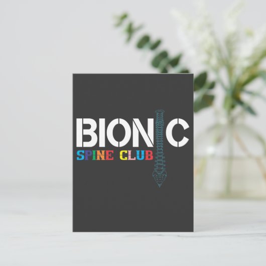 Wirbelsäule Operation Erholung Wirbelfusion wieder Postkarte (Stehend Vorderseite)